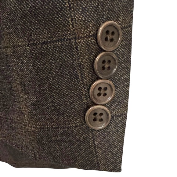 Daniel Cremieux Loro Piana Plaid Blazer Sport Coat Two Button Brown Mens‎ 44S - Picture 4 of 9